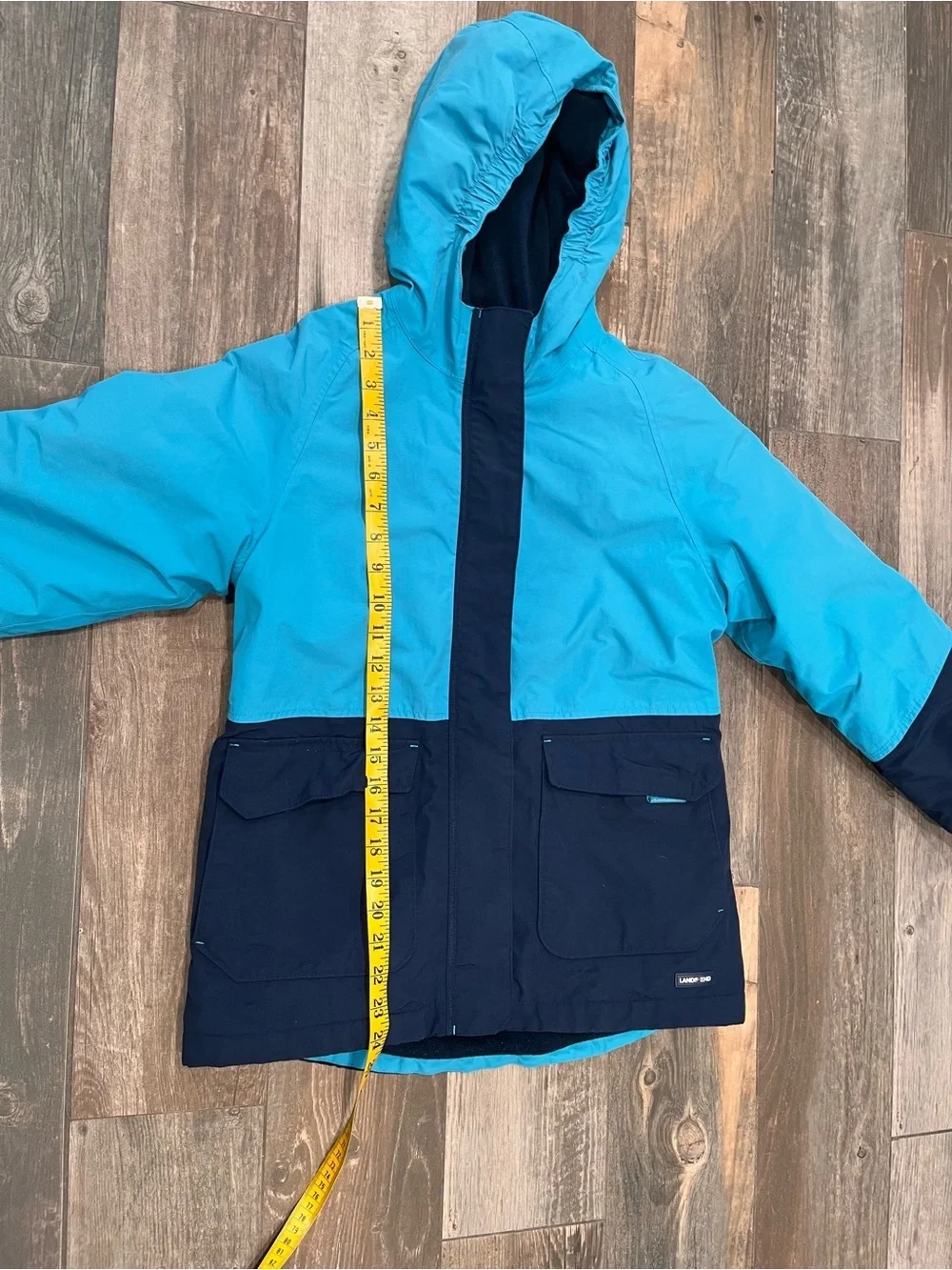 Lands End Girls Squall Waterproof Parka Lined Coat XL 14 Grow A Longs Wind proof